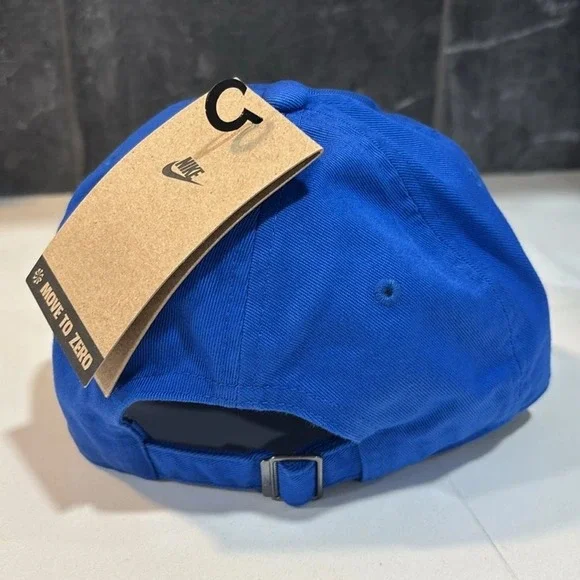 Nike Club Cap Blue Adult Adjustable Strap Embroidered Swoosh Men's‎ S/M NWT - Picture 2 of 3
